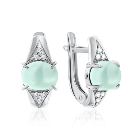 Купить оптом серьги из серебра с агатами и фианитами 2340390372л-61 от Krasnoe