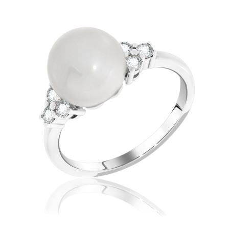 Купить оптом кольцо из серебра с жемчугом 1340050802л-3 от Krasnoe