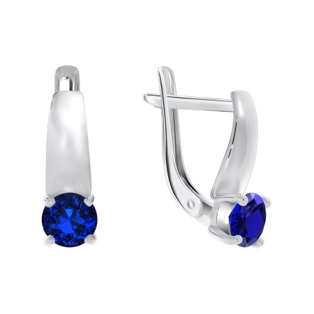 Купить оптом серьги из серебра с натуральными корундами 2340160255-80 от Krasnoe