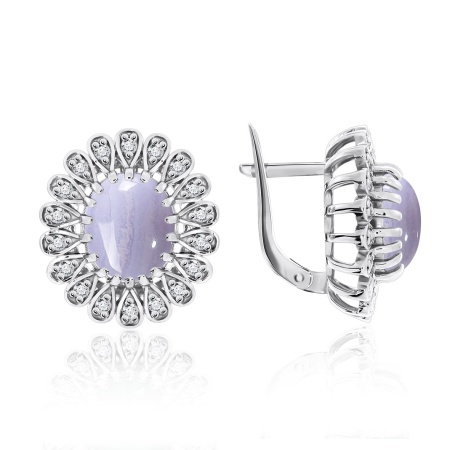 Купить оптом серьги из серебра с агатами и фианитами 2340390251-1-84 от Krasnoe