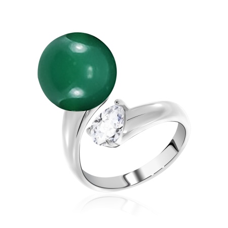 Купить оптом кольцо из серебра с агатом и фианитом 1340391396-1-60 от Krasnoe