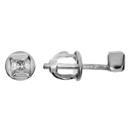 Купить оптом пусеты из серебра с фианитами 2340204072 от Krasnoe