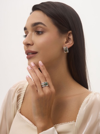 Купить оптом серьги из серебра с авантюринами 2317361754-1-60 от Krasnoe