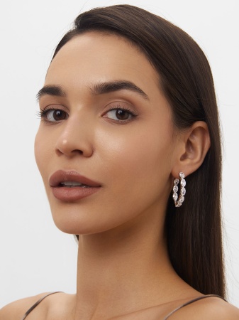 Купить оптом серьги из серебра с фианитами 2340201183 от Krasnoe