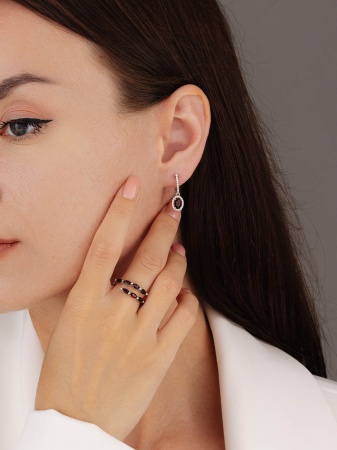 Купить оптом кольцо из серебра с гранатами 1340155551 от Krasnoe