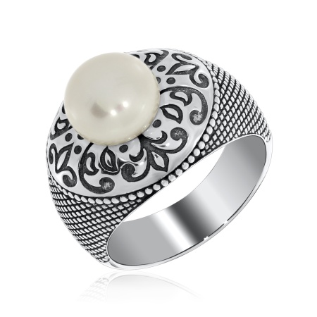 Купить оптом кольцо из серебра с жемчугом 1310050864 от Krasnoe
