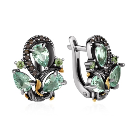 Купить оптом серьги из серебра с ситаллами 2317С22125л-67 от Krasnoe