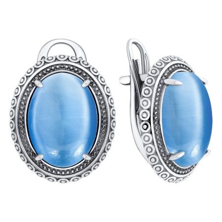 Купить оптом серьги из серебра с имитацией кошачьего глаза 2310265773-70 от Krasnoe