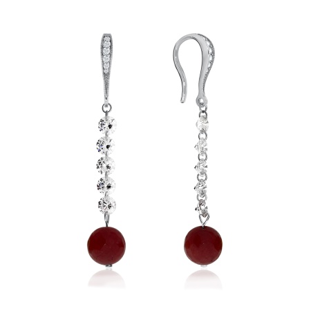 Купить оптом серьги из серебра с агатами и фианитами 2340650611-41 от Krasnoe