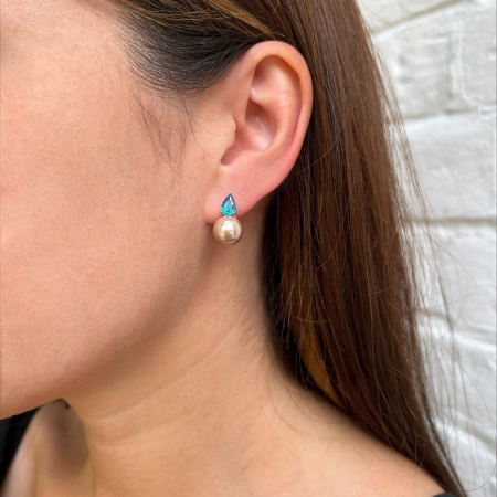 Купить оптом серьги из серебра с жемчугами и фианитами 2340241396-1-21 от Krasnoe