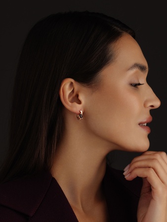 Купить оптом серьги из серебра с гранатами 2320155498 от Krasnoe