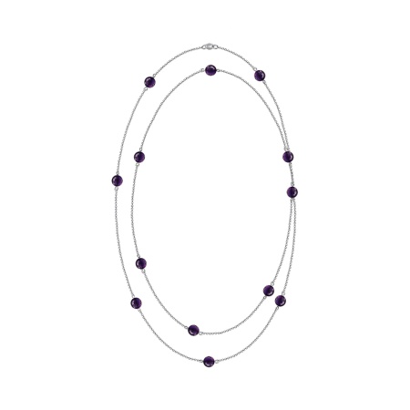 Купить оптом колье из серебра с аметистами 8340066192-110 от Krasnoe
