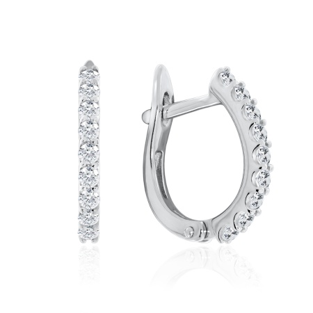 Купить оптом серьги из серебра с фианитами 2340201315-1 от Krasnoe