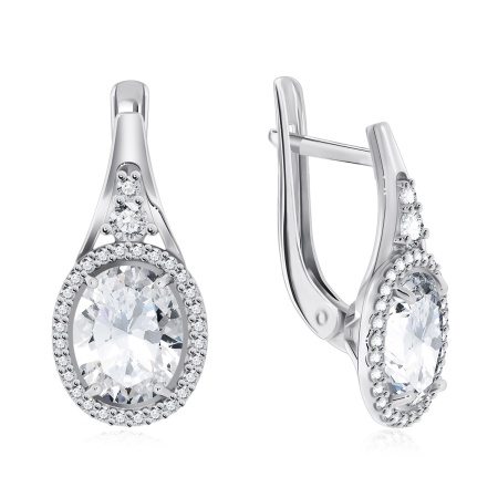 Купить оптом серьги из серебра с фианитами 2340200182л-1 от Krasnoe