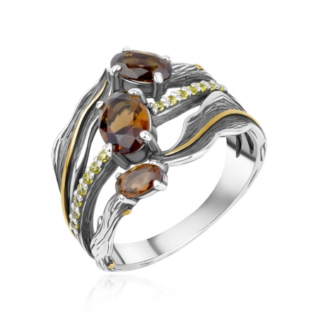 Купить оптом кольцо из серебра с кристалл ювелирныйами и ситаллами 1317882120л-42 от Krasnoe