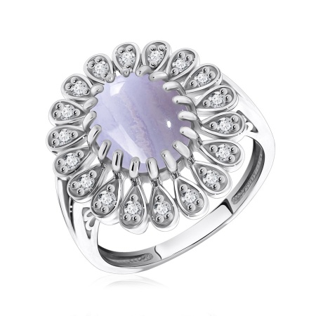 Купить оптом кольцо из серебра с агатом и фианитами 1340390251-1-84 от Krasnoe