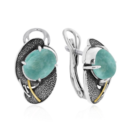 Купить оптом серьги из серебра с амазонитами 2317372395 от Krasnoe