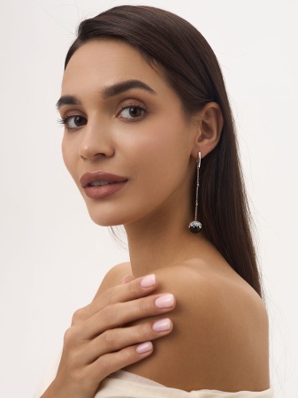 Купить оптом серьги из серебра с агатами, ситаллами и фианитами 2340390840л-20 от Krasnoe