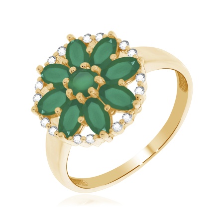 Купить оптом кольцо из серебра с агатами и фианитами 1320391804-60 от Krasnoe