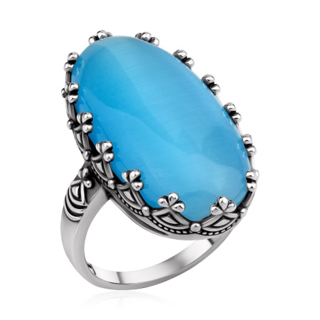 Купить оптом кольцо из серебра с кошачий глазом 1310266405-70 от Krasnoe