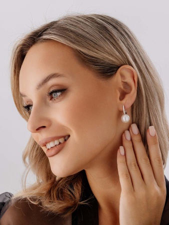 Купить оптом серьги из серебра с жемчугами 2340241557-1 от Krasnoe