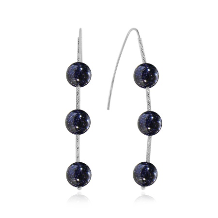 Купить оптом серьги из серебра с синтетическими авантюринами 2340361073-80 от Krasnoe