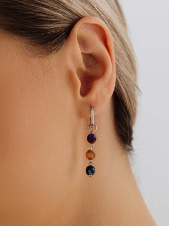 Купить оптом серьги из серебра с агатами 2340395877-1 от Krasnoe