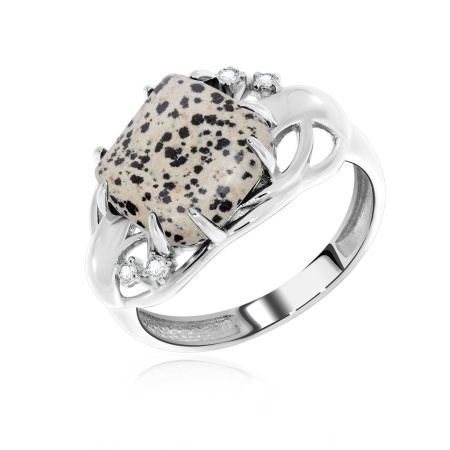 Купить оптом кольцо из серебра с яшмой и фианитами 1340300984-11 от Krasnoe