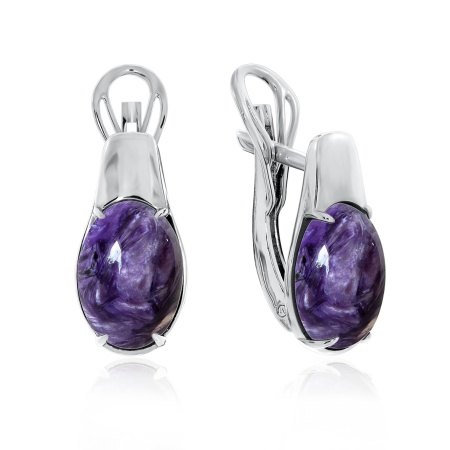 Купить оптом серьги из серебра с чароитами 2340460991 от Krasnoe