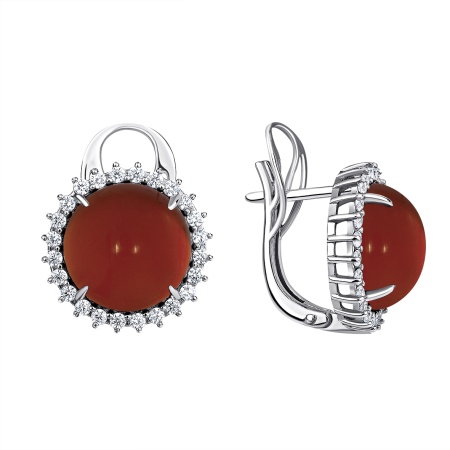 Купить оптом серьги из серебра с агатами и фианитами 2340391977-31 от Krasnoe