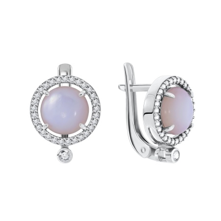 Купить оптом серьги из серебра с кошачий глазами и фианитами 2340260343л-30 от Krasnoe