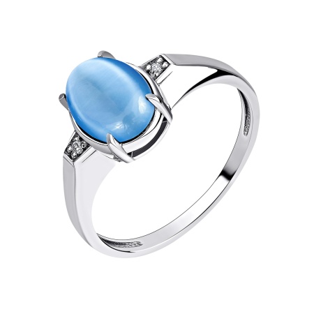 Купить оптом кольцо из серебра с кошачий глазом и фианитами 1340261973-70 от Krasnoe