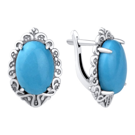 Купить оптом серьги из серебра с бирюзой 2310315786 от Krasnoe