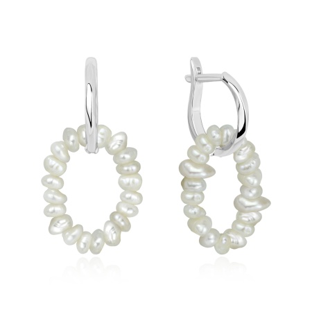 Купить оптом серьги из серебра с жемчугами 2340055321 от Krasnoe