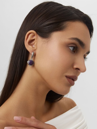 Купить оптом серьги из серебра с чароитами 2317462403 от Krasnoe