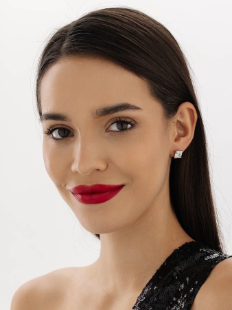 Купить оптом пусеты из серебра с фианитами 2340201912-1 от Krasnoe