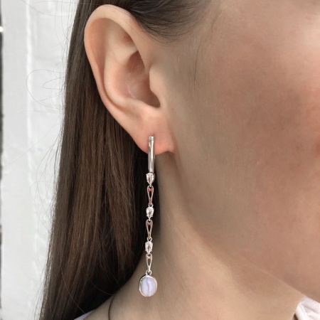 Купить оптом серьги из серебра с агатами и фианитами 2340391513-84 от Krasnoe