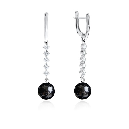 Купить оптом серьги из серебра с агатами и фианитами 2340390597-1-20 от Krasnoe