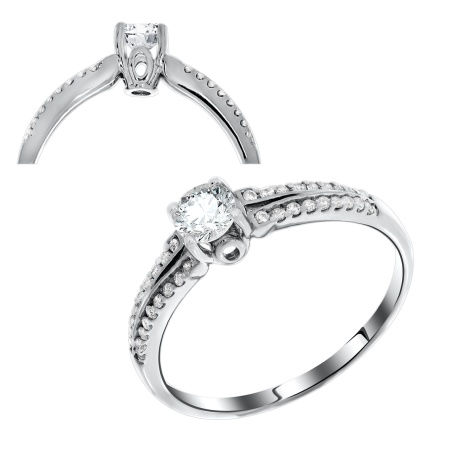 Купить оптом кольцо из серебра с фианитами 1340200132 от Krasnoe