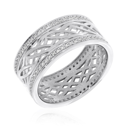 Купить оптом кольцо из серебра с фианитами 1340201360л-185 от Krasnoe