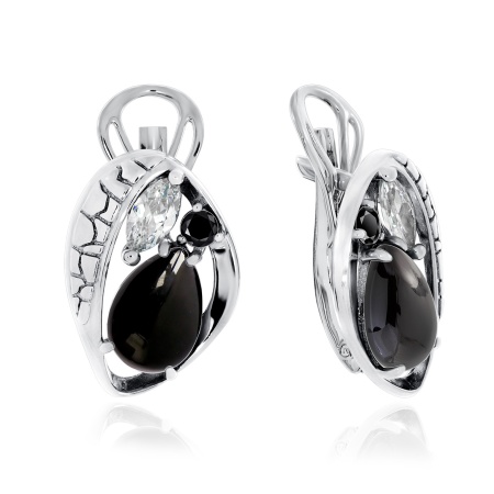 Купить оптом серьги из серебра с агатами и фианитами 2310391175-20 от Krasnoe