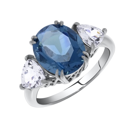 Купить оптом кольцо из серебра с нанокристаллом и фианитами 1340880223-76 от Krasnoe