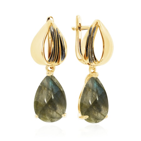 Купить оптом серьги из серебра с лабрадоритами 2321Л01384 от Krasnoe