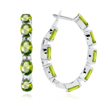 Купить оптом серьги из серебра с хризолитами 2340131183 от Krasnoe