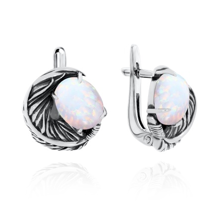 Купить оптом серьги из серебра с опалами 2310341601-10 от Krasnoe