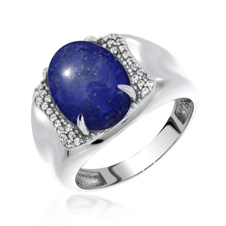 Купить оптом кольцо из серебра с лазуритом и фианитами 1340470965л от Krasnoe