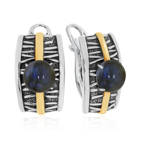 Купить оптом серьги из серебра с лабрадоритами 2317Л01754 от Krasnoe