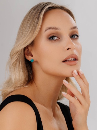 Купить оптом пусеты из серебра с турмалин синт.ами 2340081912-1-78 от Krasnoe