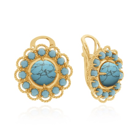 Купить оптом серьги из серебра с бирюзой 2320311883 от Krasnoe