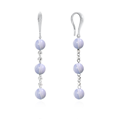 Купить оптом серьги из серебра с агатами и фианитами 2340390610-84 от Krasnoe